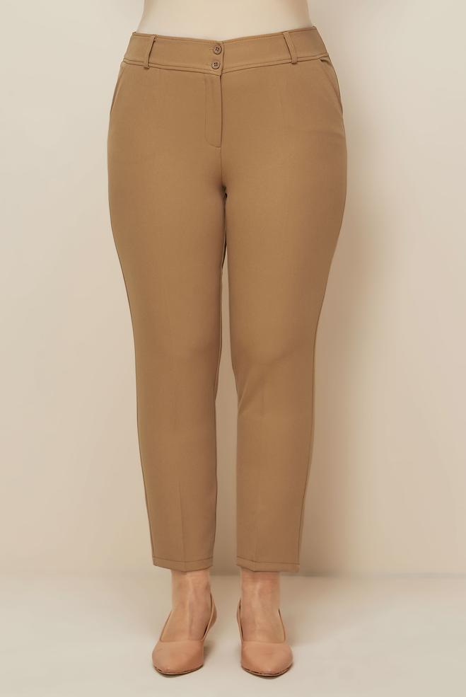 Vêtements hijab BEIGE PANTALON COUPE DROITE 70923 - ALVİNA