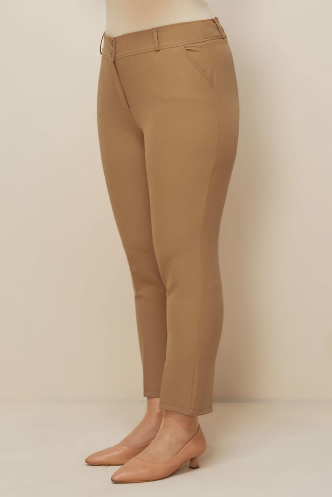 Vêtements hijab BEIGE PANTALON COUPE DROITE 70923 - ALVİNA