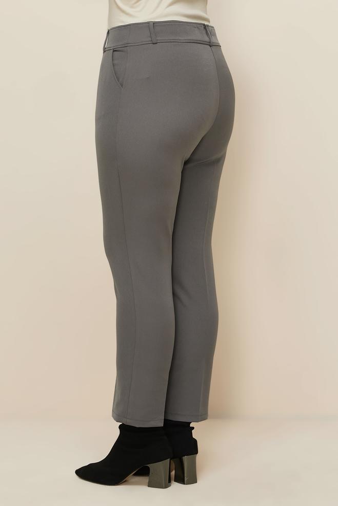Vêtements hijab GRIS PANTALON COUPE DROITE 70923 - ALVİNA