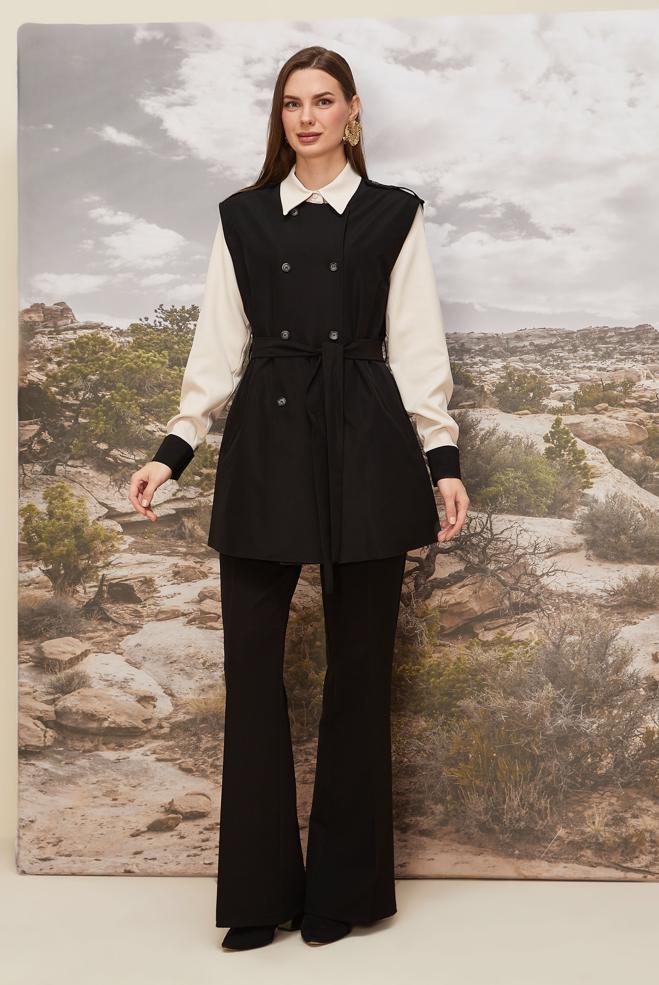 Vêtements hijab NOIR PANTALON LARGE 70924 - ALVİNA