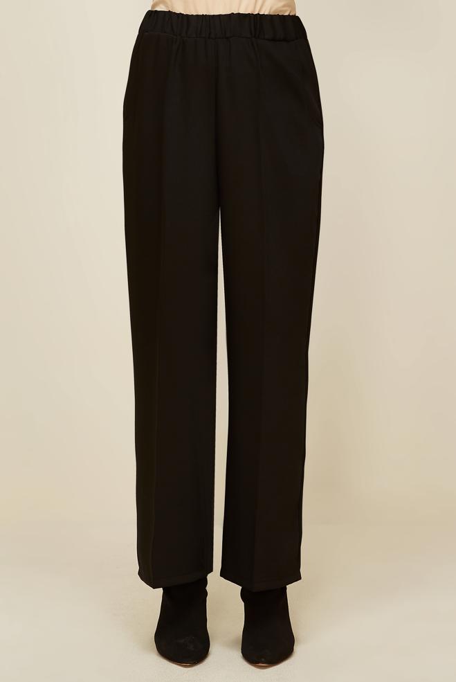 Hijab clothing BLACK ELASTIC WAIST PANTS 70926 - ALVİNA