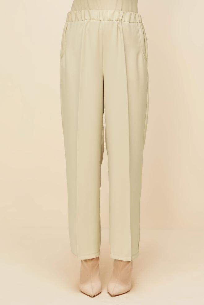 Vêtements hijab BEIGE PANTALON À TAILLE ÉLASTIQUE 70926 - ALVİNA