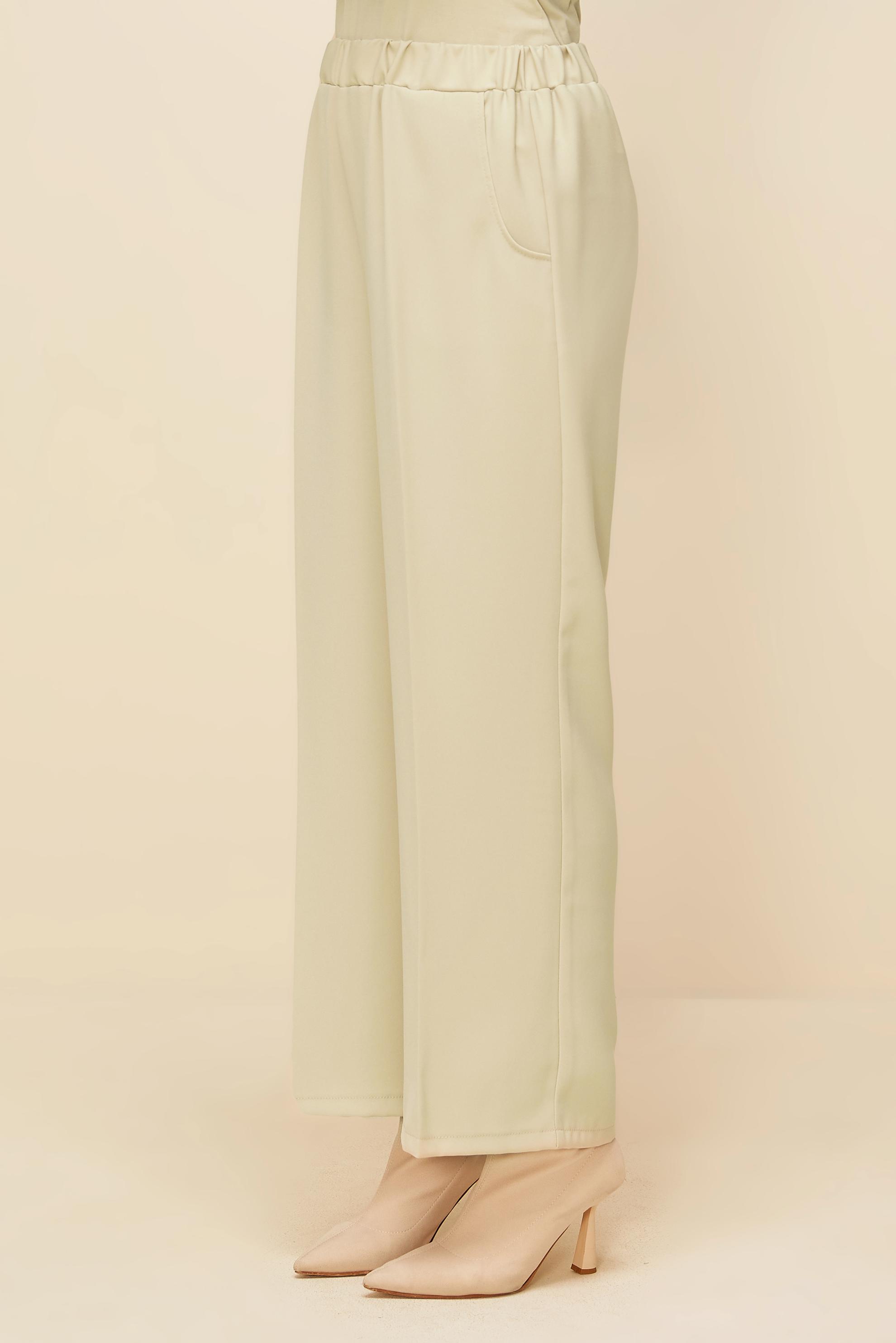 Vêtements hijab BEIGE PANTALON À TAILLE ÉLASTIQUE 70926