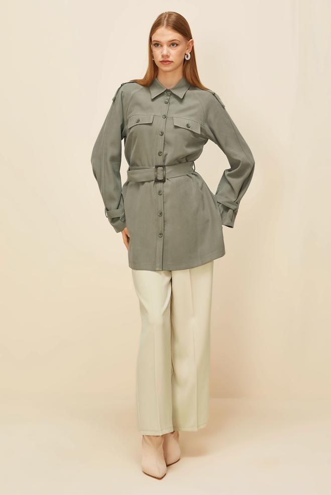 Vêtements hijab BEIGE PANTALON À TAILLE ÉLASTIQUE 70926 - ALVİNA