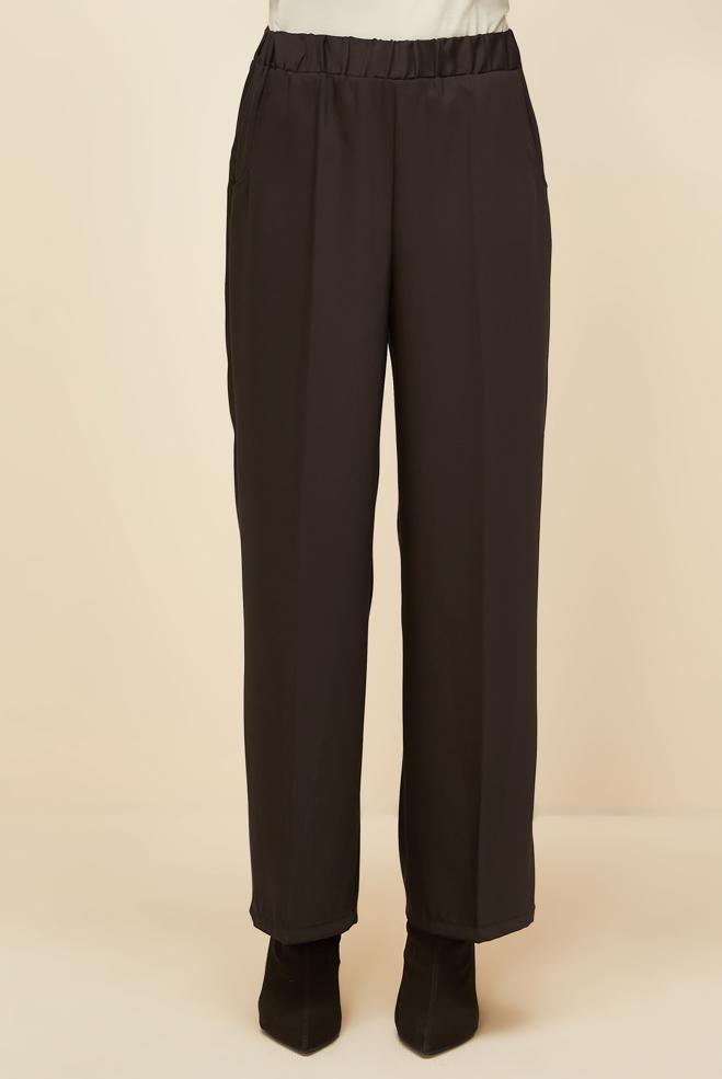 Vêtements hijab BRUN PANTALON À TAILLE ÉLASTIQUE 70926 - ALVİNA