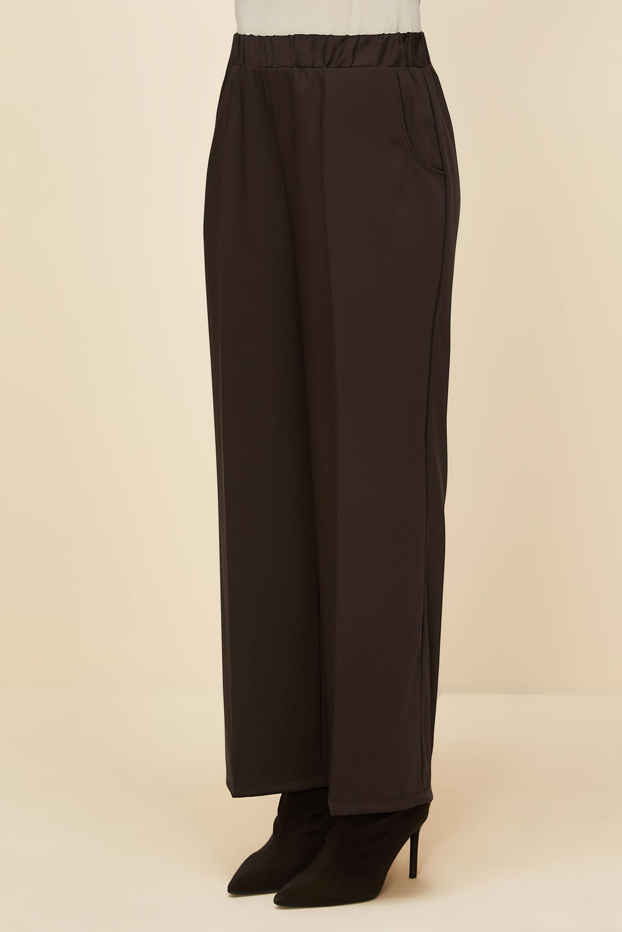 Vêtements hijab BRUN PANTALON À TAILLE ÉLASTIQUE 70926