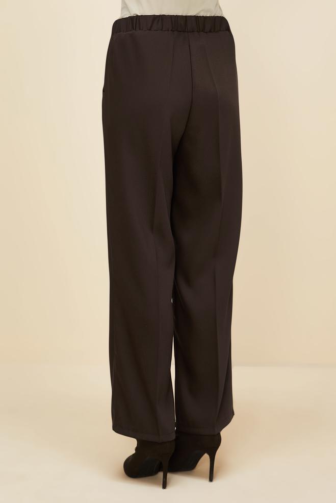 Vêtements hijab BRUN PANTALON À TAILLE ÉLASTIQUE 70926 - ALVİNA