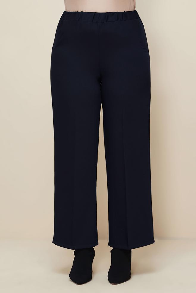 Vêtements hijab BLEU MARINE PANTALON À TAILLE ÉLASTIQUE 70926 - ALVİNA