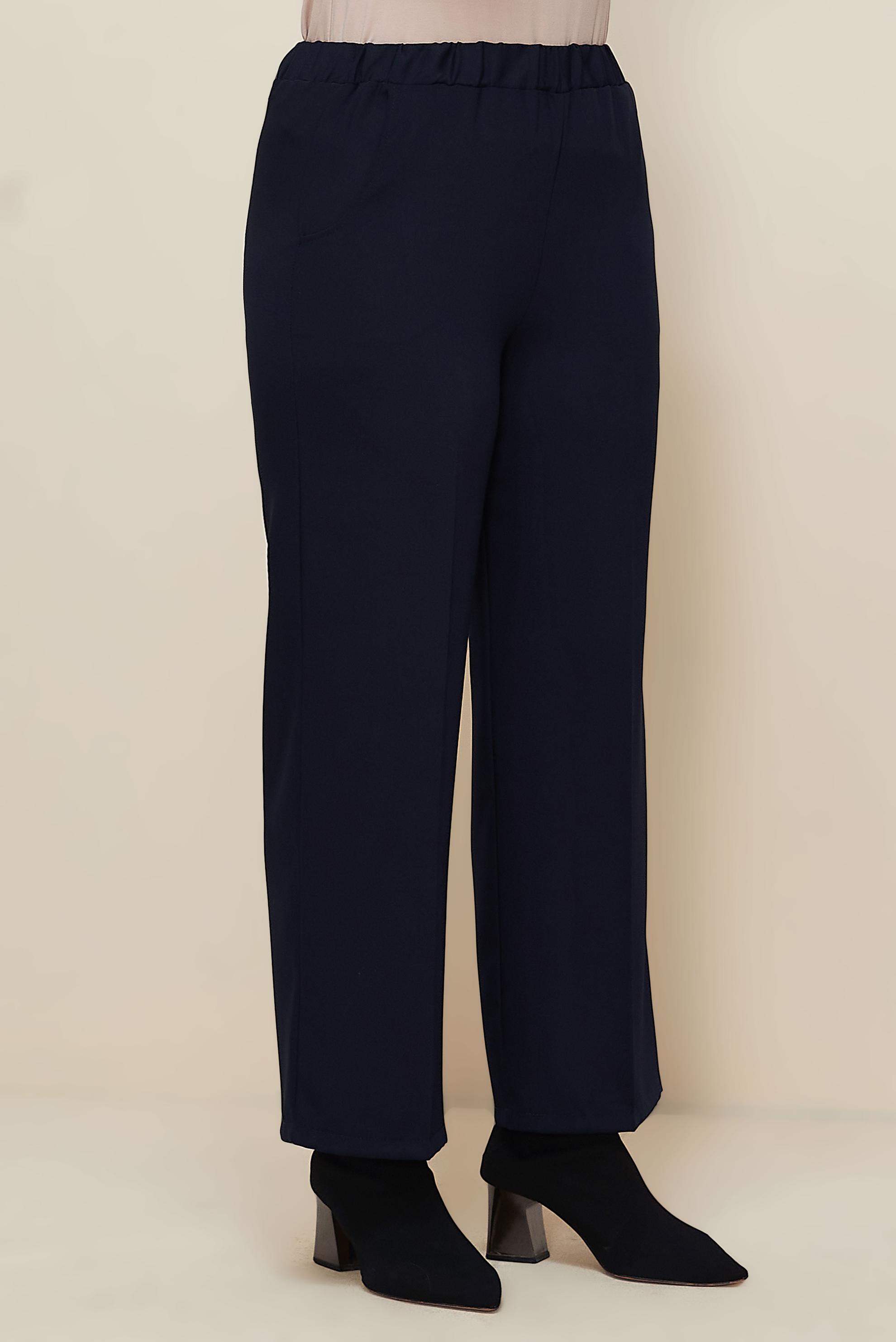Vêtements hijab BLEU MARINE PANTALON À TAILLE ÉLASTIQUE 70926