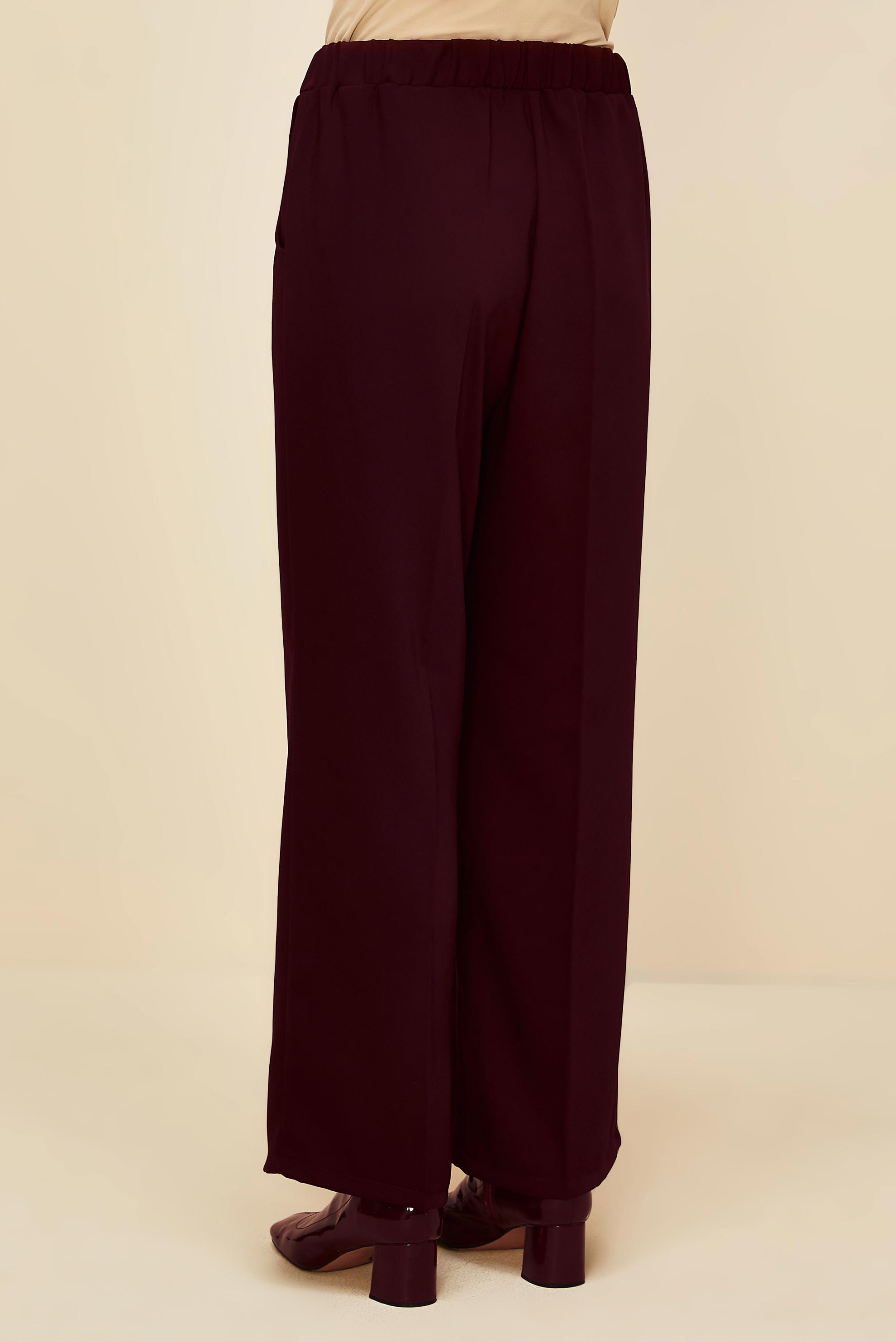 Tesettür giyim BORDO BELİ LASTİKLİ PANTOLON 70926