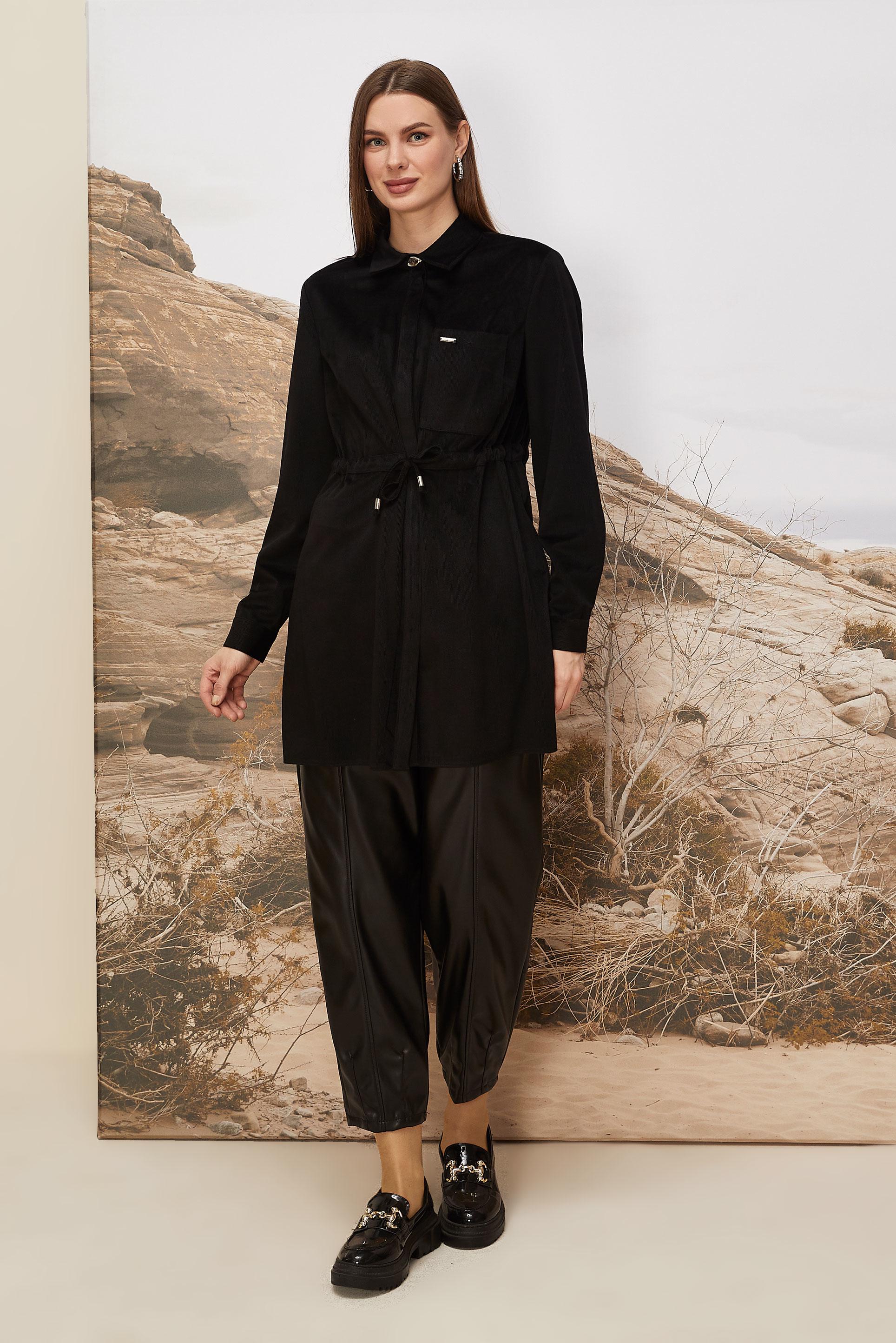 Hijab clothing BLACK FAUX LEATHER PANTS 70927