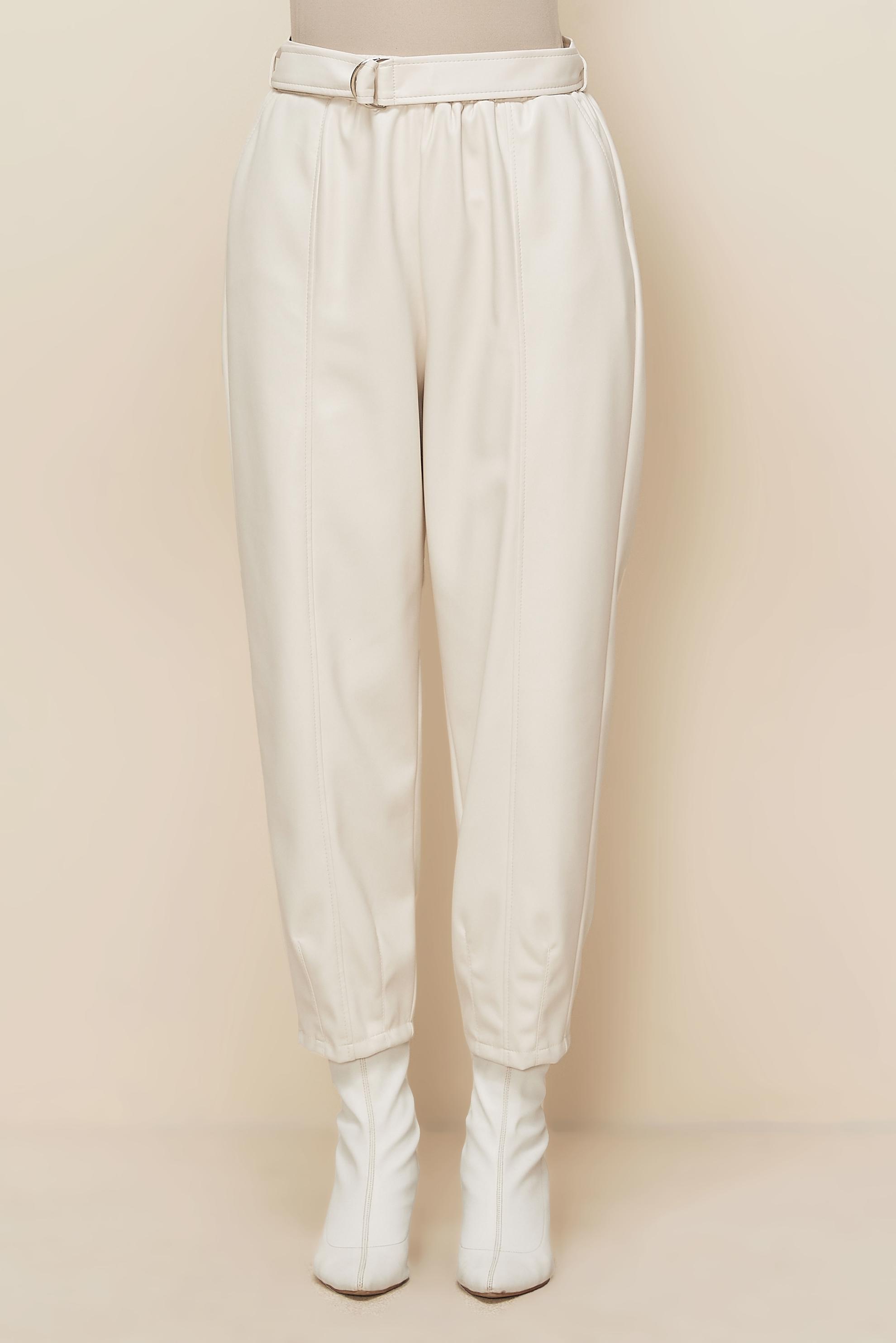 Hijab clothing WHITE FAUX LEATHER PANTS 70927