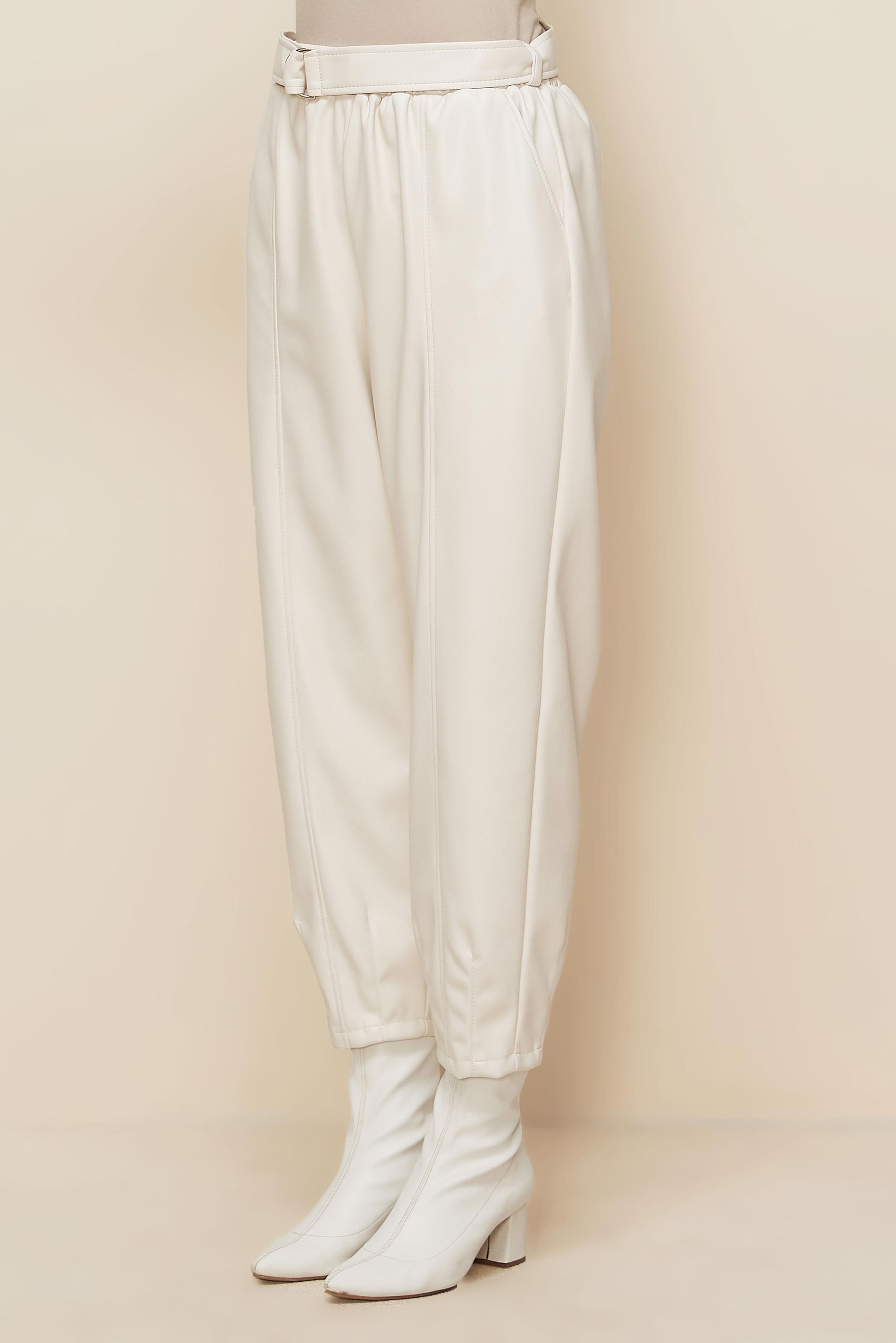 Hijab clothing WHITE FAUX LEATHER PANTS 70927