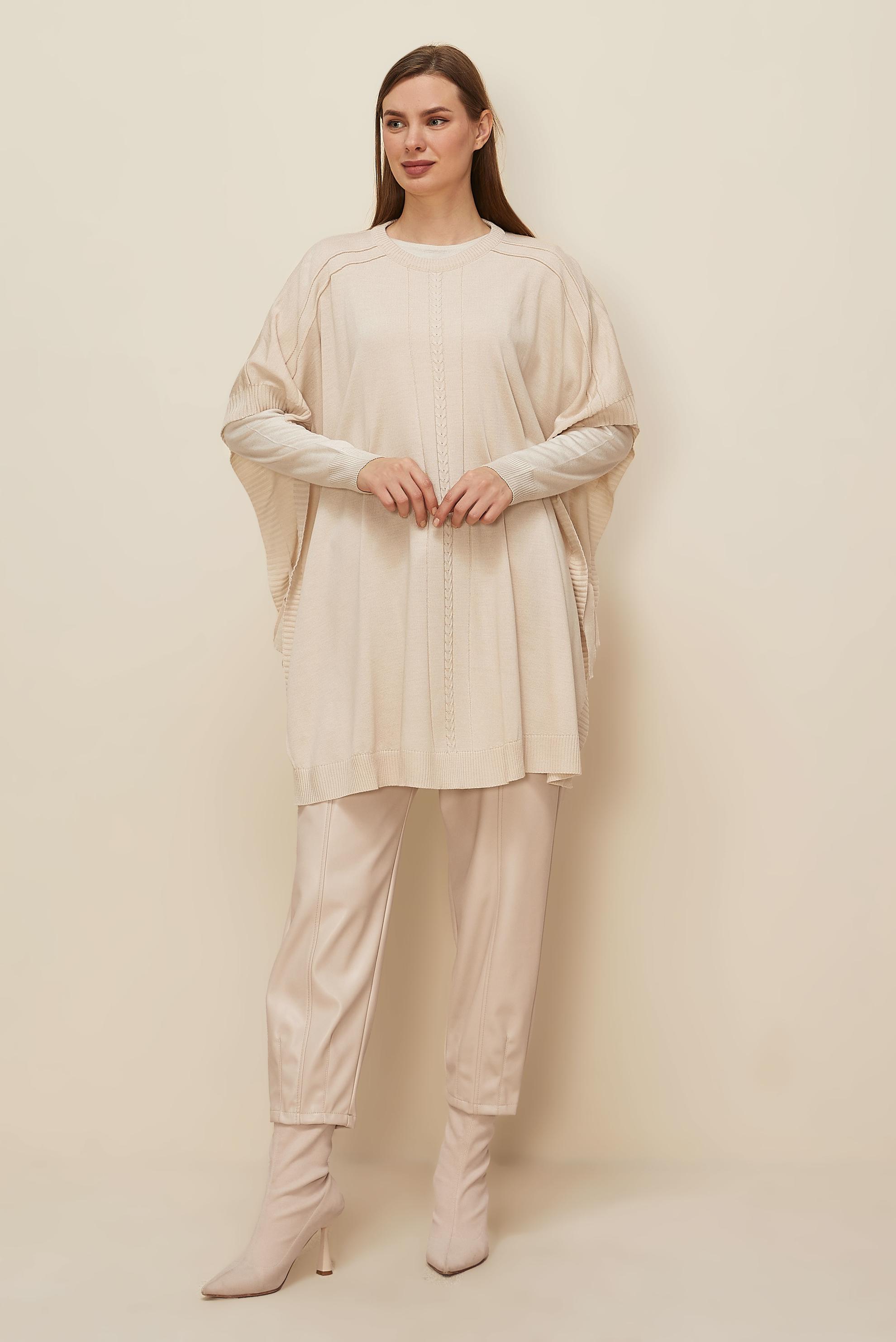 Vêtements hijab BEIGE PANTALON SIMILI CUIR 70927