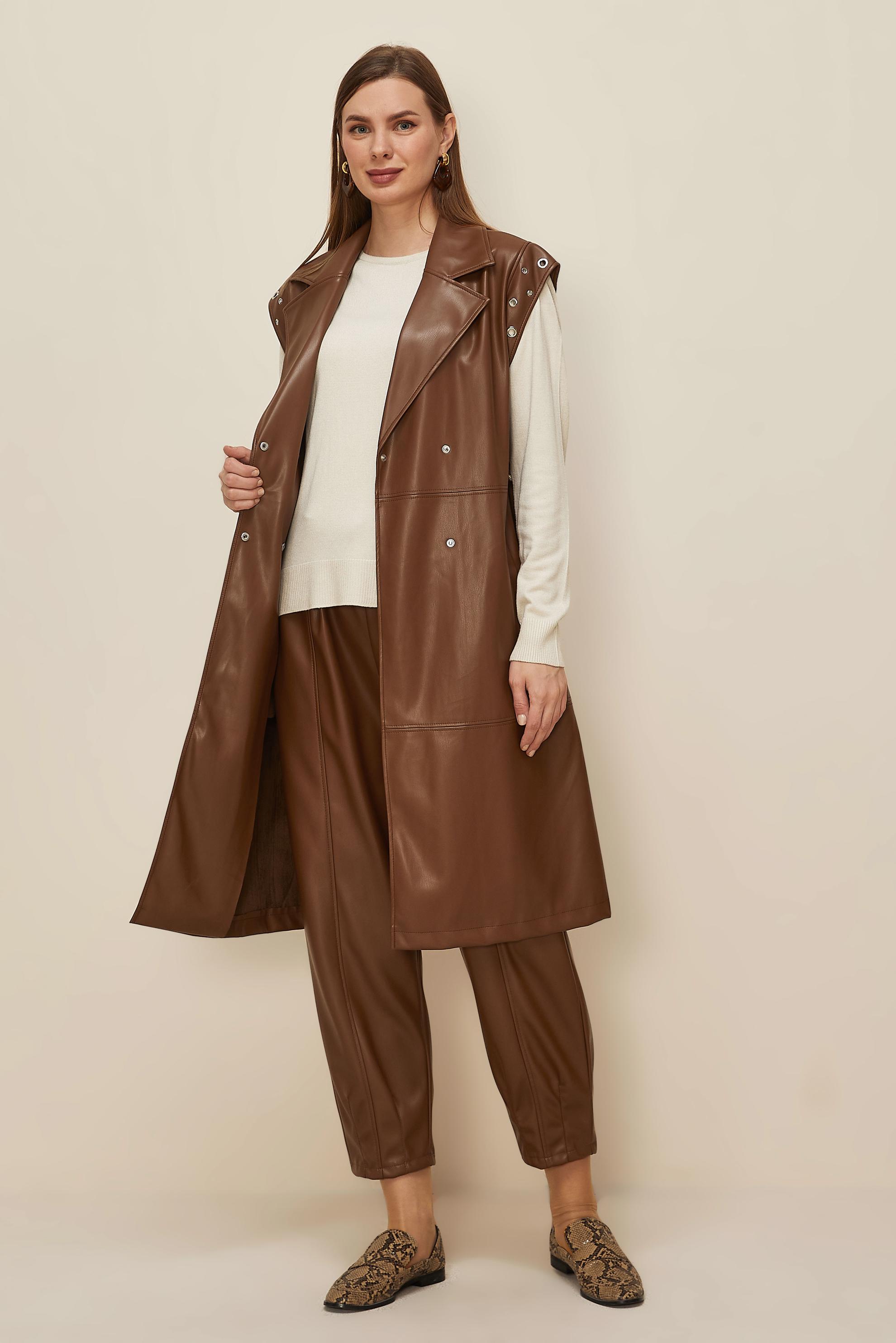 Vêtements hijab TABA PANTALON SIMILI CUIR 70927