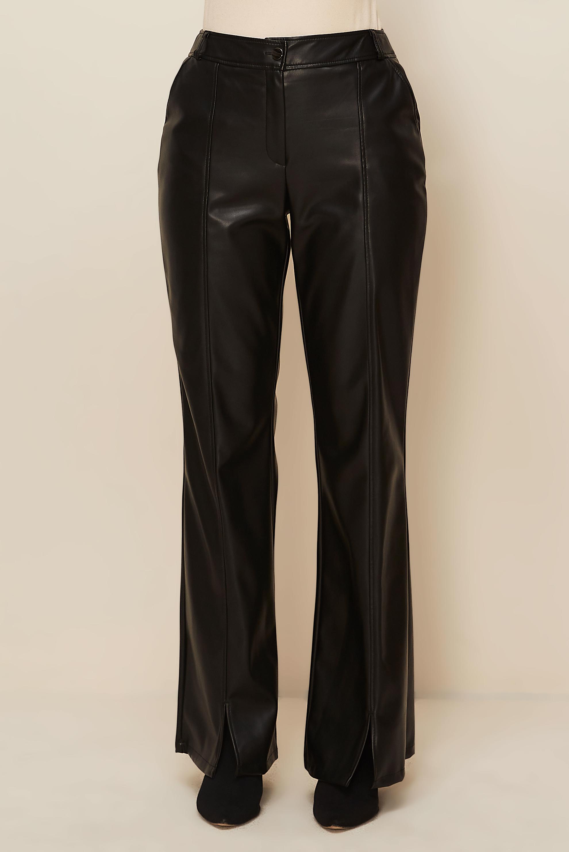 Tesettür giyim SİYAH SUNİ DERİ PANTOLON 70928