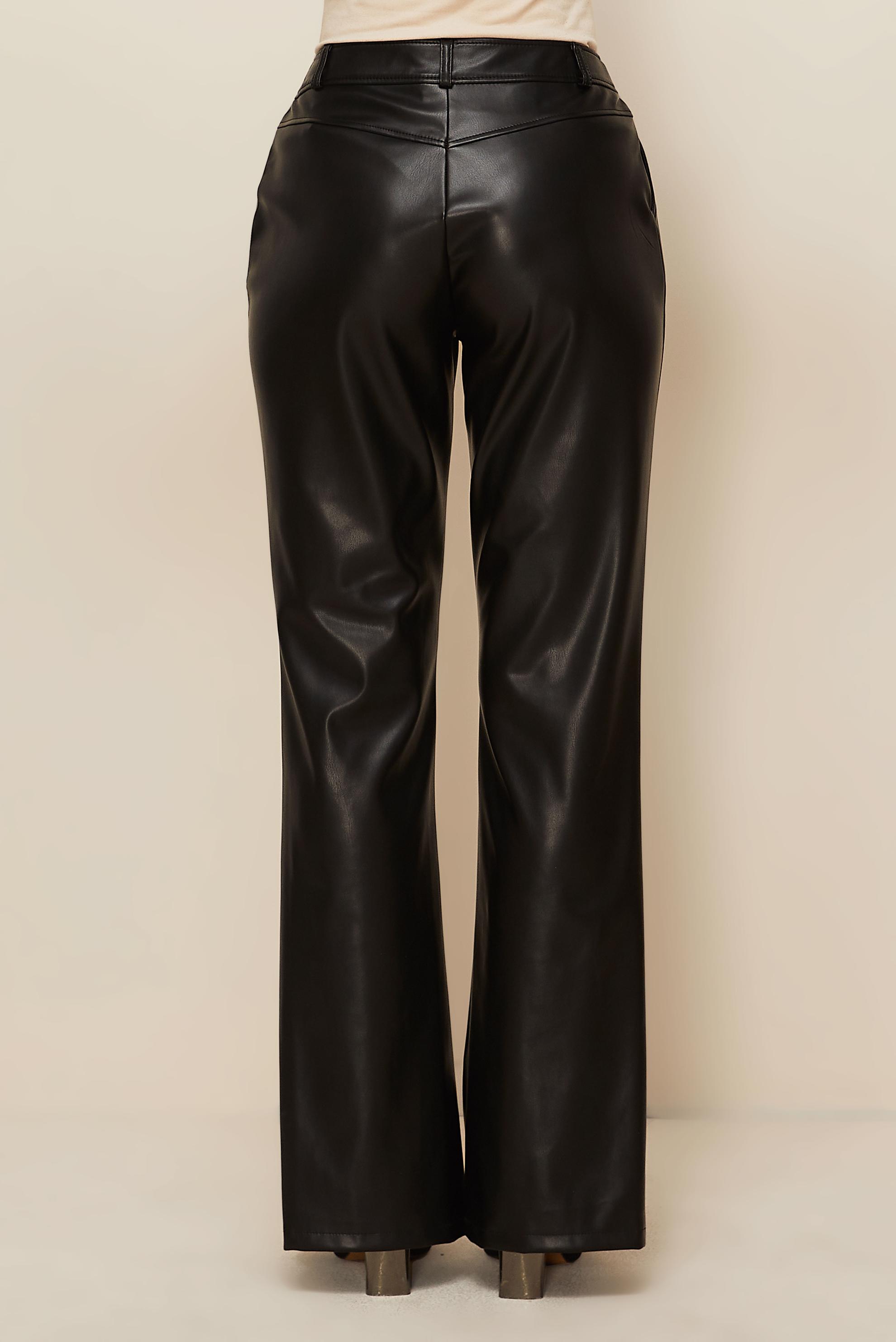 Tesettür giyim SİYAH SUNİ DERİ PANTOLON 70928