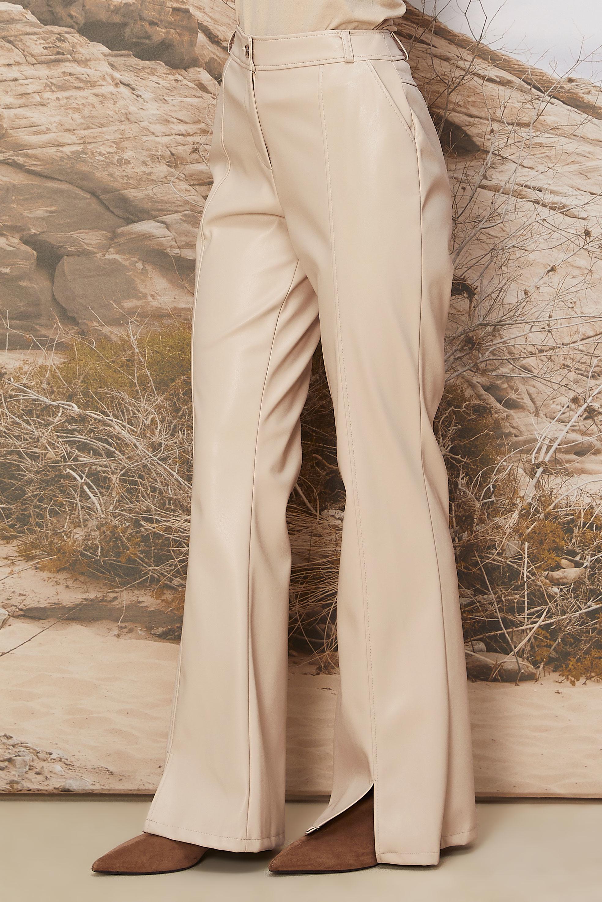 Hijab clothing BEIGE FAUX-LEATHER PANTS 70928