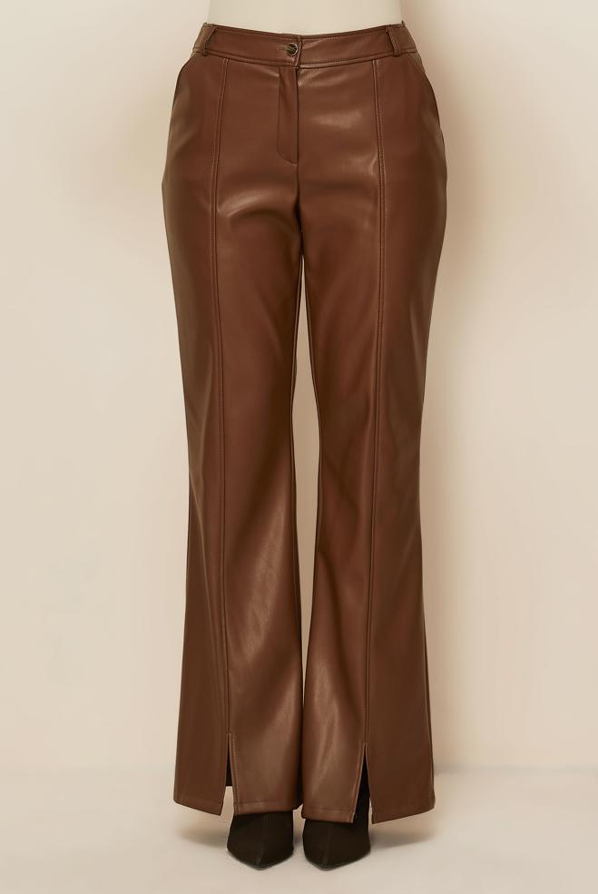 Vêtements hijab TABA PANTALON SIMILI CUIR 70928 - ALVİNA