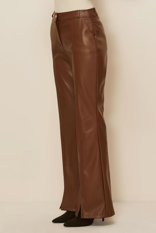 Vêtements hijab TABA PANTALON SIMILI CUIR 70928 - ALVİNA