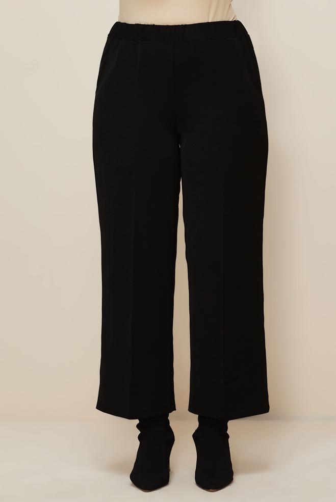 Vêtements hijab NOIR PANTALON GRANDE TAILLE 70929 - ALVİNA
