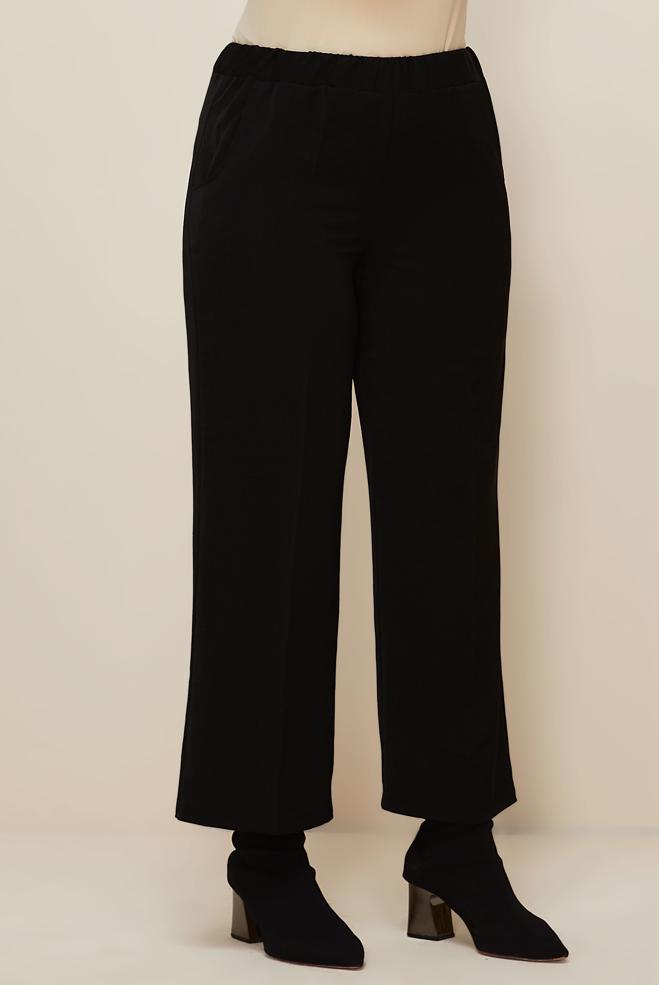 Vêtements hijab NOIR PANTALON GRANDE TAILLE 70929 - ALVİNA
