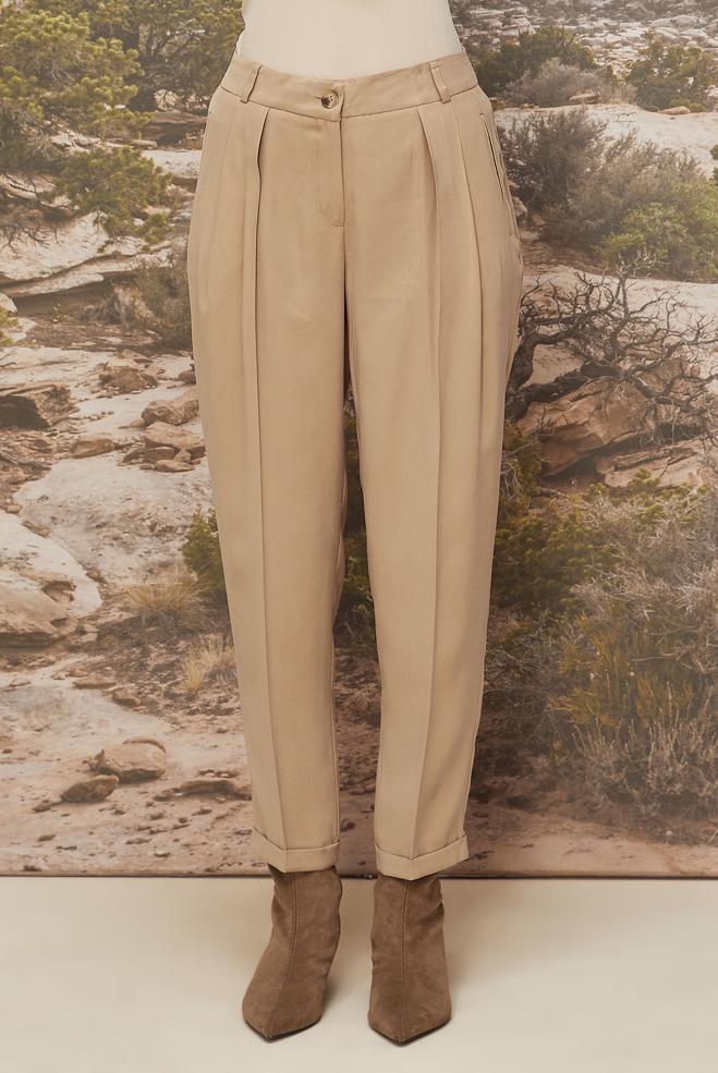 Vêtements hijab BRUN PANTALON PLISSÉ 70930 - ALVİNA