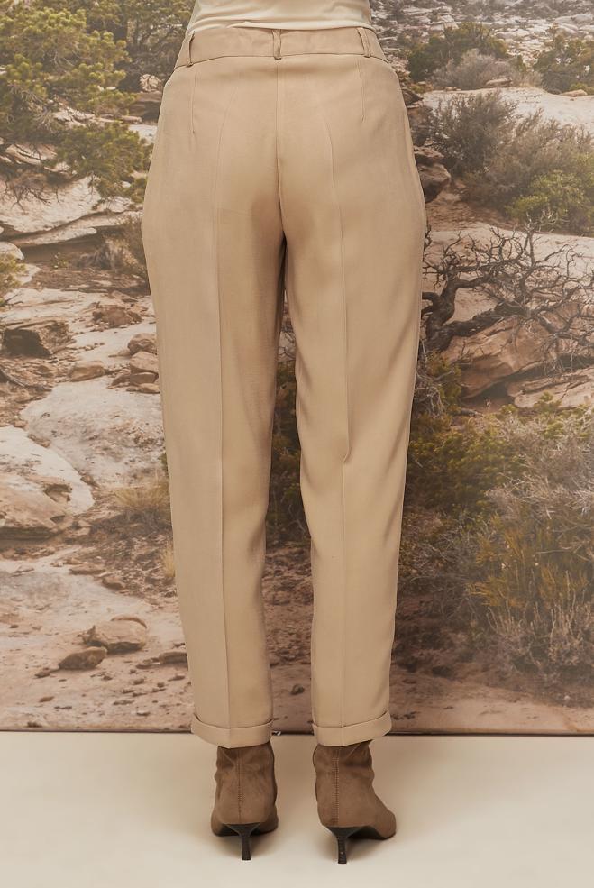 Vêtements hijab BRUN PANTALON PLISSÉ 70930 - ALVİNA