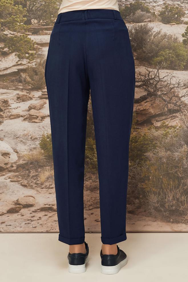 Vêtements hijab BLEU MARINE PANTALON PLISSÉ 70930 - ALVİNA