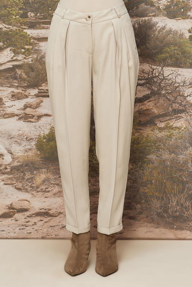 Vêtements hijab BEIGE PANTALON PLISSÉ 70930 - ALVİNA