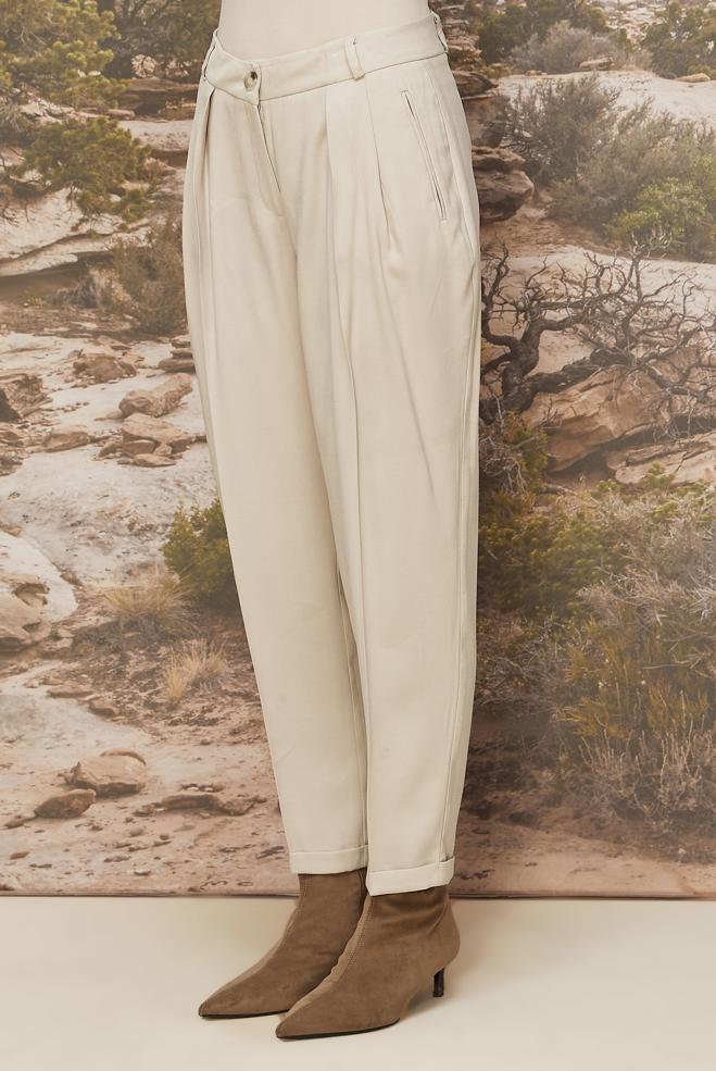 Vêtements hijab BEIGE PANTALON PLISSÉ 70930 - ALVİNA