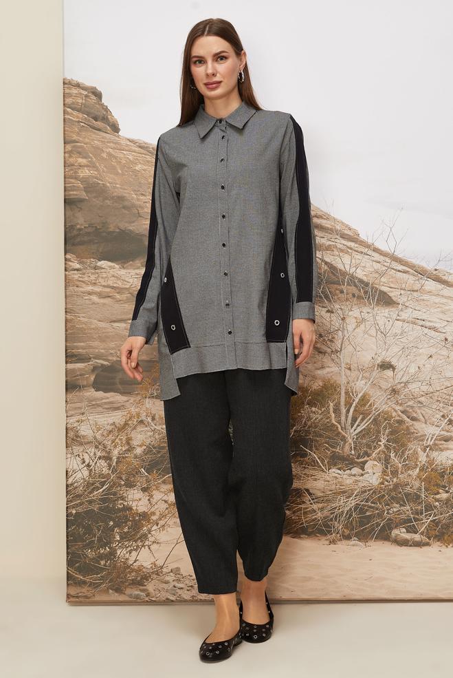 Vêtements hijab NOIR PANTALON TAILLE ÉLASTIQUE 70931 - ALVİNA