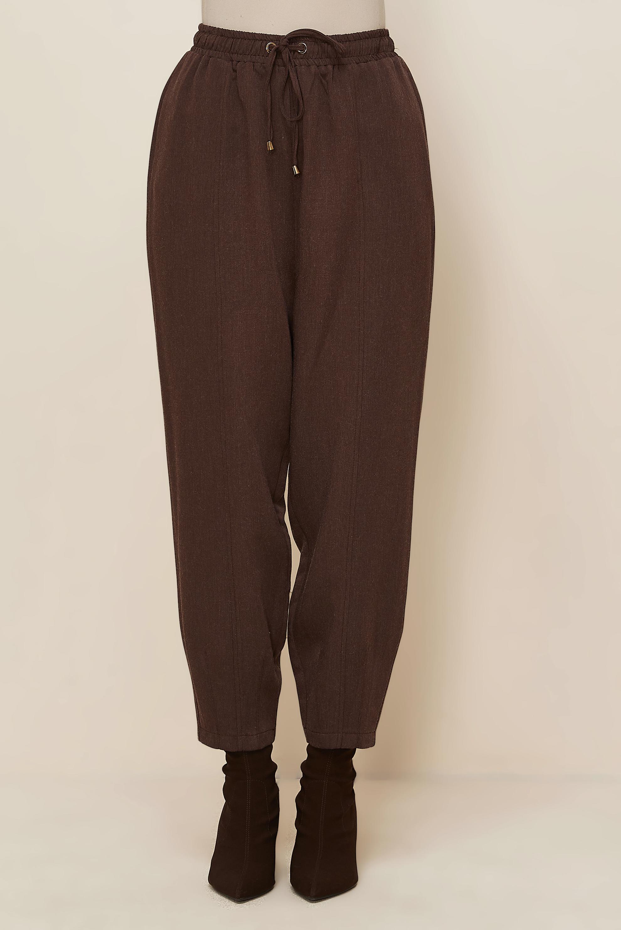 Vêtements hijab BRUN PANTALON TAILLE ÉLASTIQUE 70931