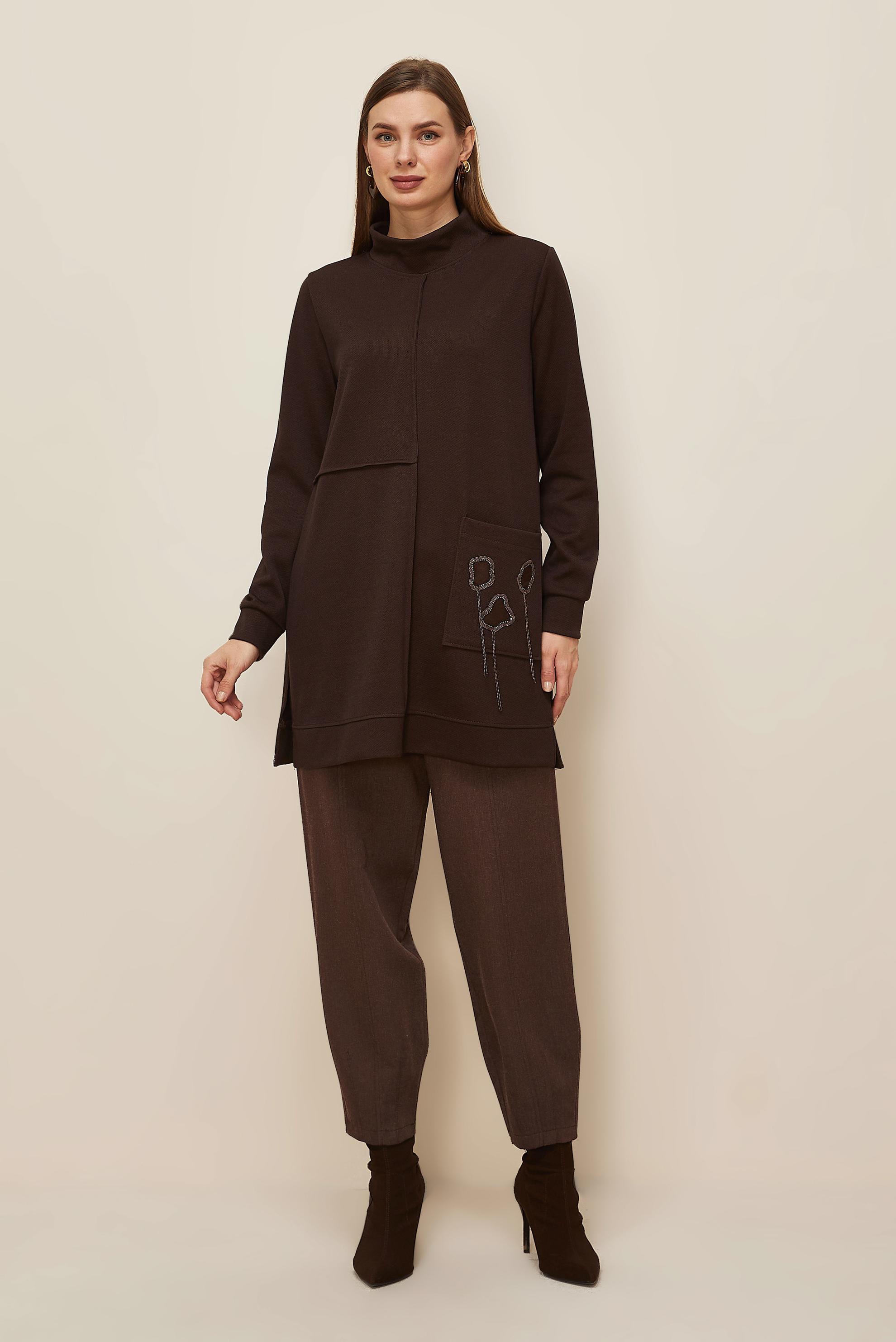 Vêtements hijab BRUN PANTALON TAILLE ÉLASTIQUE 70931