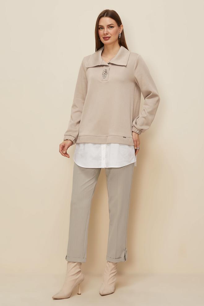 Hijab clothing BEIGE 70938 PADME PANTOLON 38-44  TEK 40 - ALVİNA