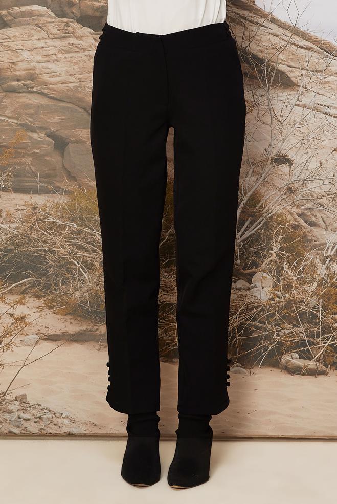 Hijab clothing BLACK BUTTON DETAILED PANTS 70941 - ALVİNA