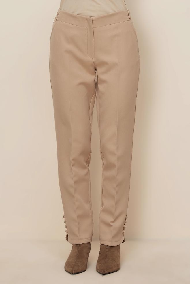 Hijab clothing BEIGE BUTTON DETAILED PANTS 70941 - ALVİNA