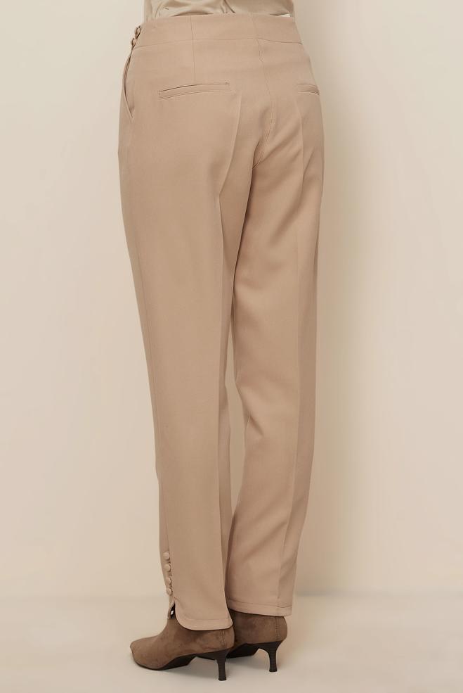 Hijab clothing BEIGE BUTTON DETAILED PANTS 70941 - ALVİNA