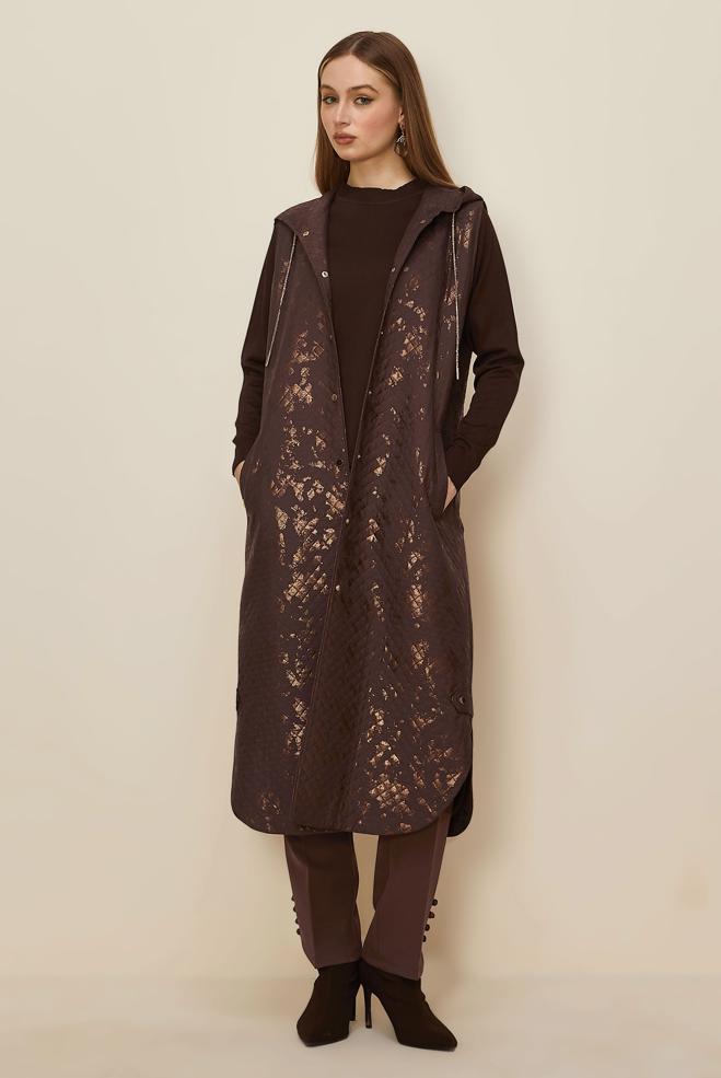 Vêtements hijab BRUN PANTALON DÉTAILLÉ À BOUTONS 70941 - ALVİNA