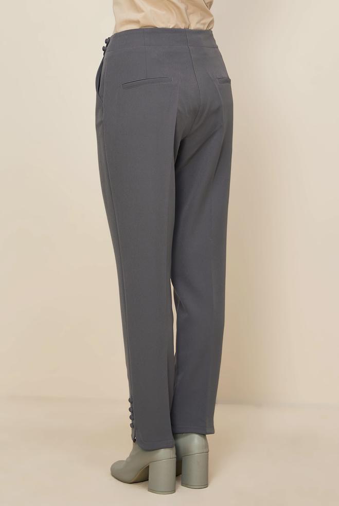 Hijab clothing GREY BUTTON DETAILED PANTS 70941 - ALVİNA