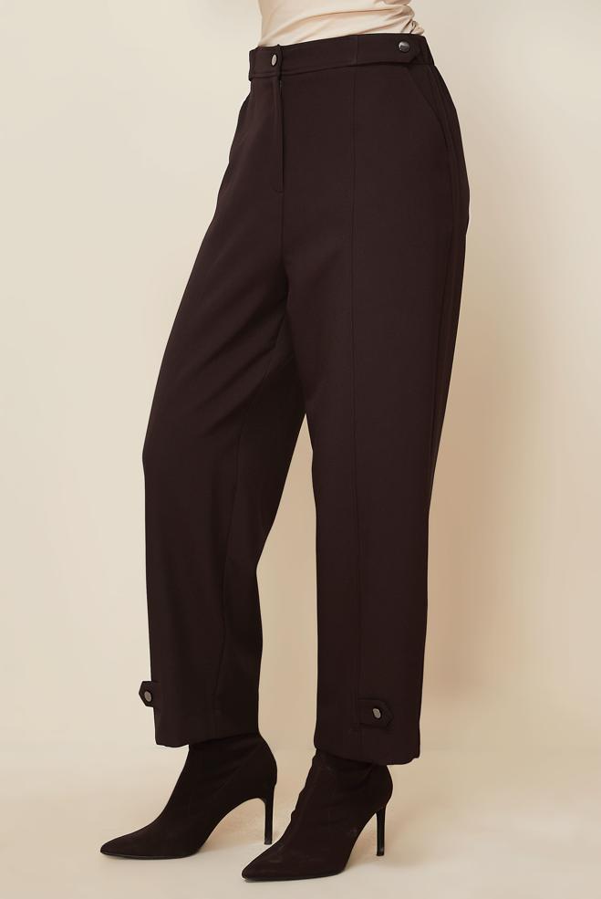 Hijab clothing BROWN BUTTON DETAILED PANTS 70943 - ALVİNA