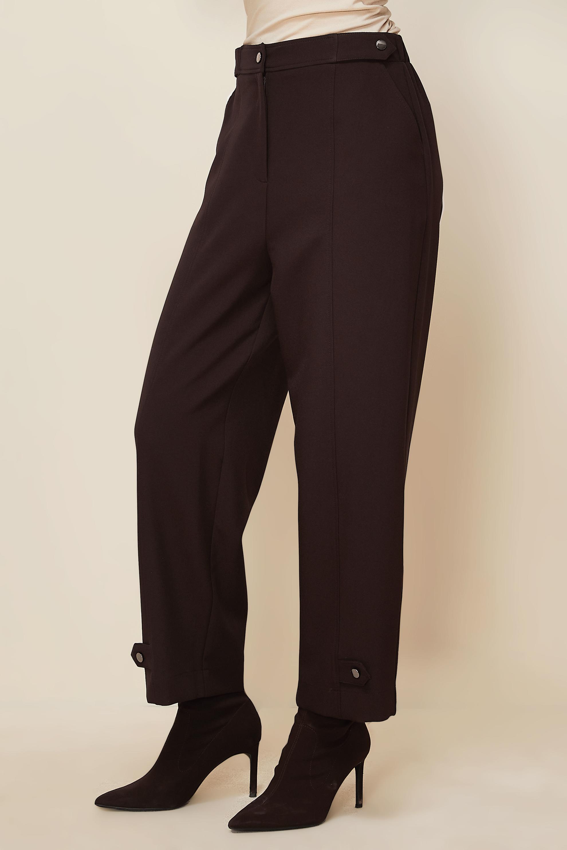 Tesettür giyim KAHVE DÜĞME DETAYLI PANTOLON 70943