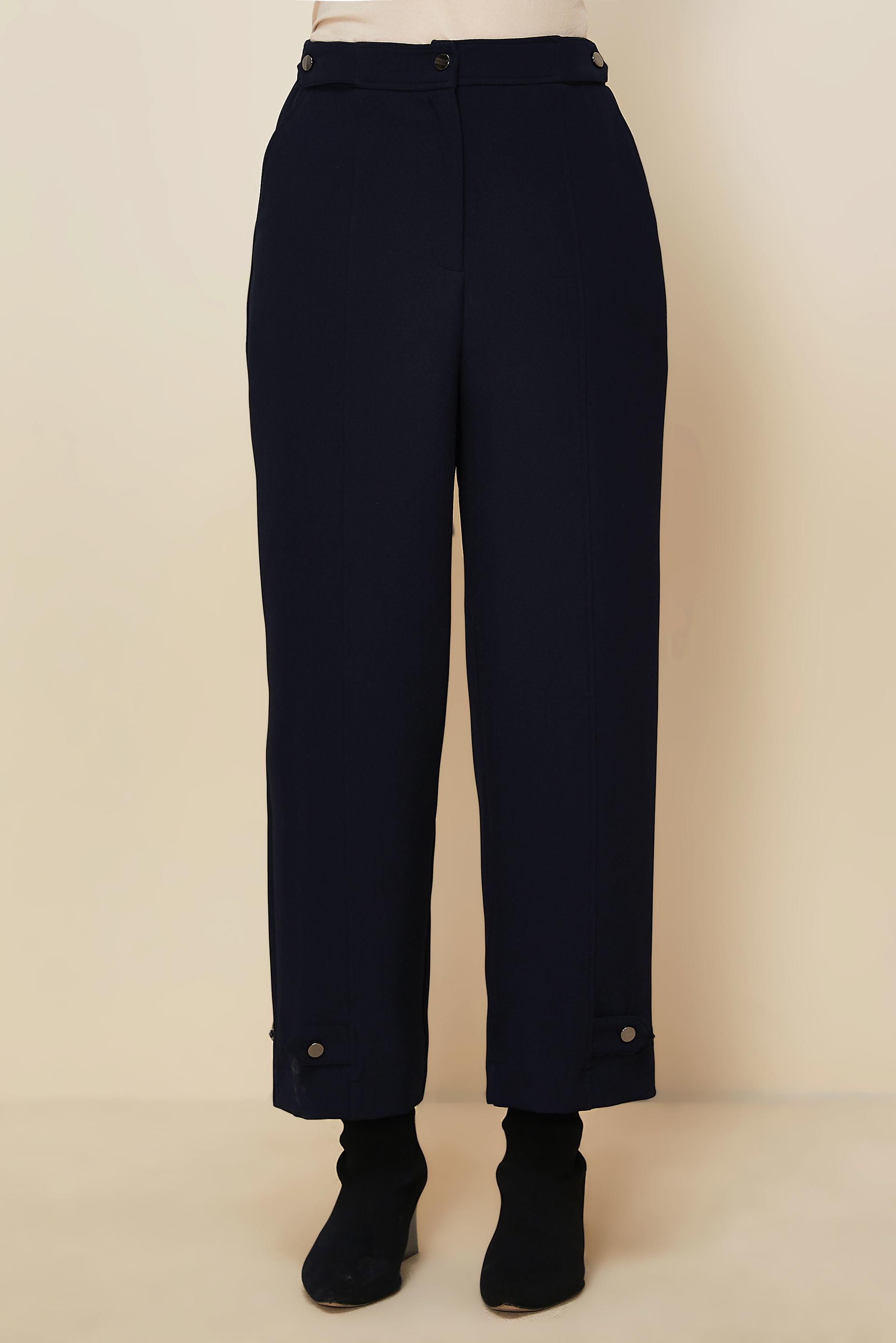 Tesettür giyim LACİVERT DÜĞME DETAYLI PANTOLON 70943