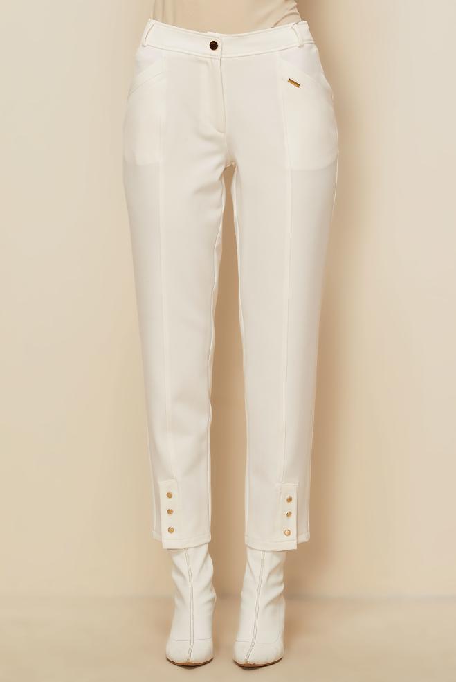 Hijab clothing WHITE BUTTON DETAILED PANTS 70944 - ALVİNA