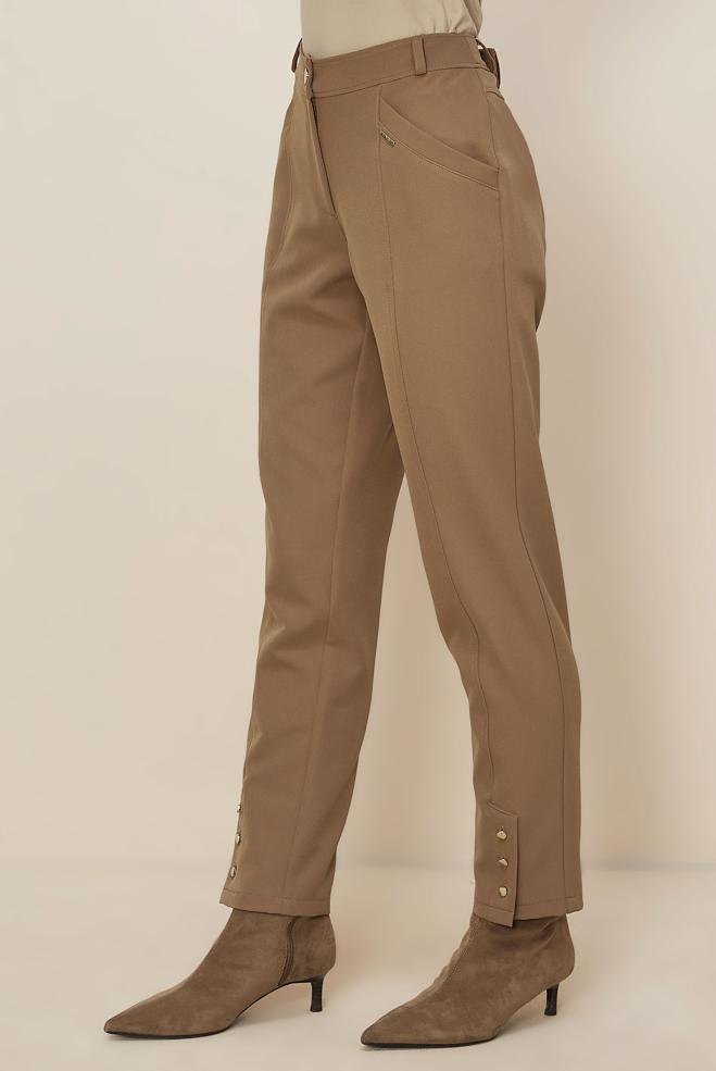 Hijab clothing BROWN BUTTON DETAILED PANTS 70944 - ALVİNA