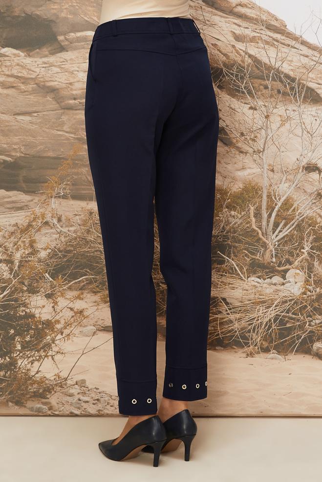 Hijab clothing NAVY BLUE EYELET DETAILED PANTS 70945 - ALVİNA