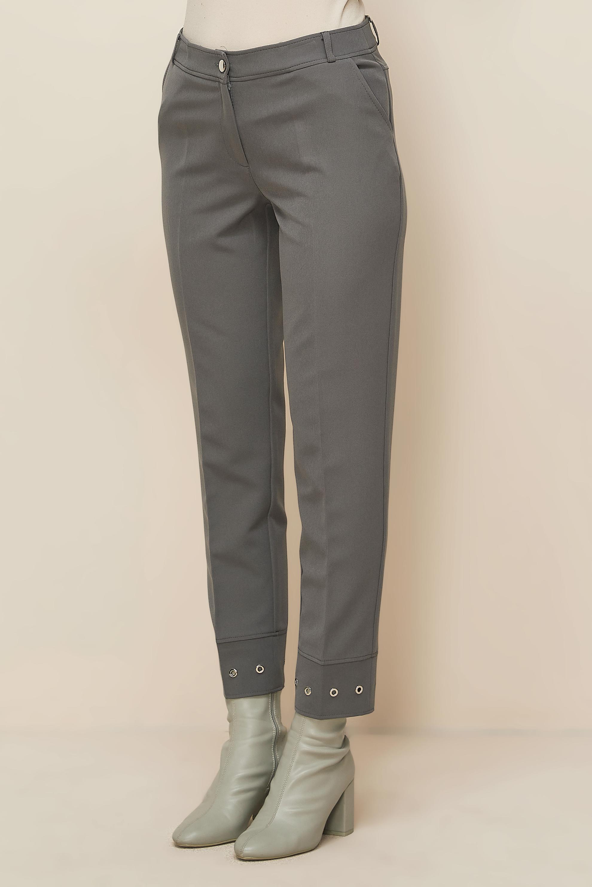 Tesettür giyim GRİ KUŞGÖZÜ DETAYLI PANTOLON 70945