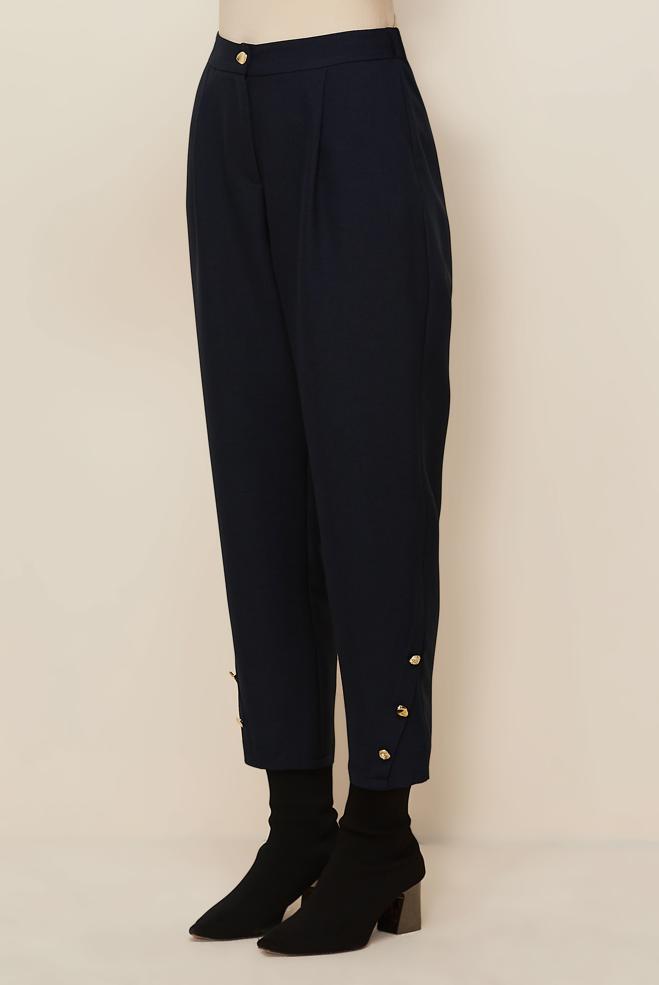 Vêtements hijab BLEU MARINE PANTOLON CAROTTE 70946 - ALVİNA