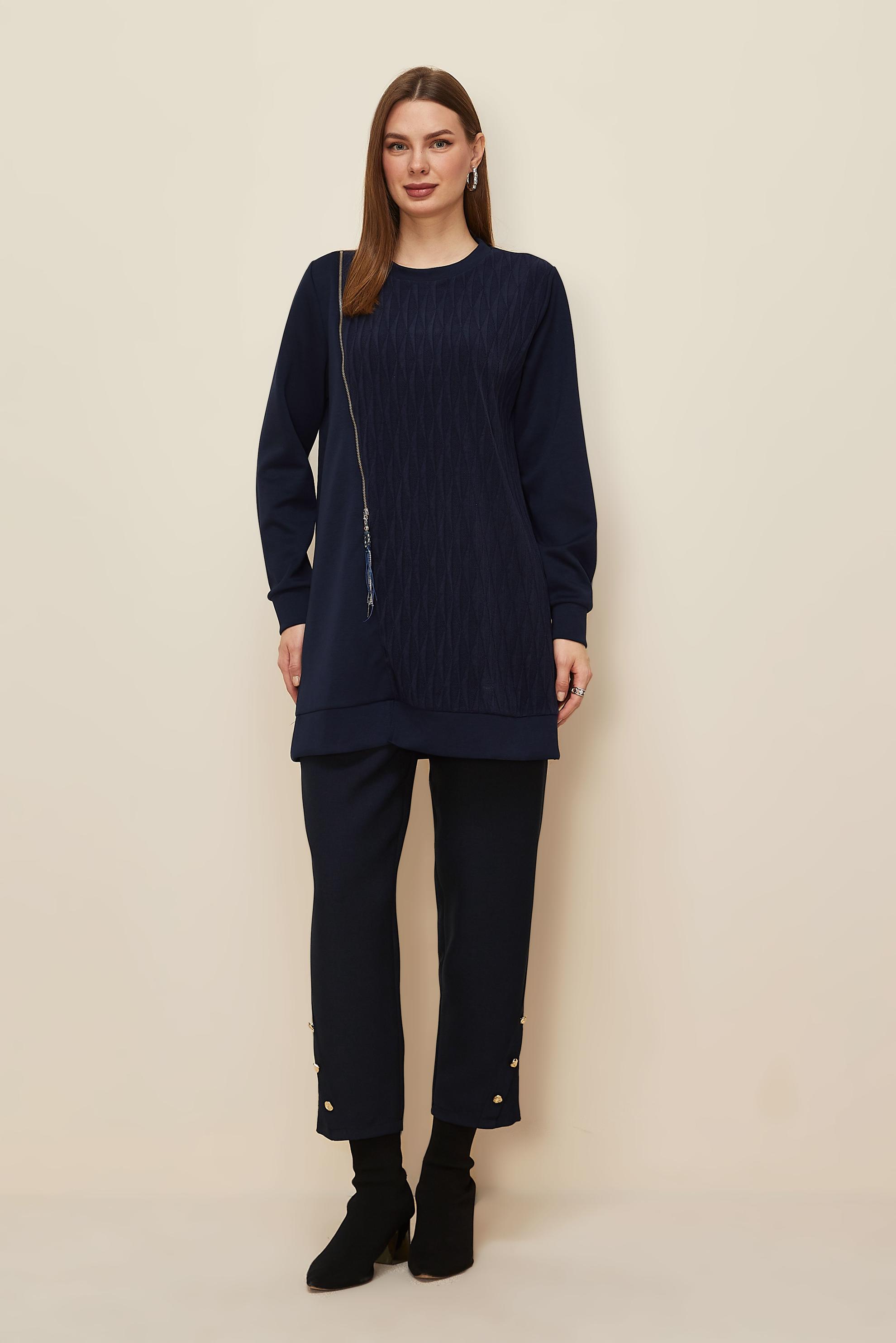 Vêtements hijab BLEU MARINE PANTOLON CAROTTE 70946