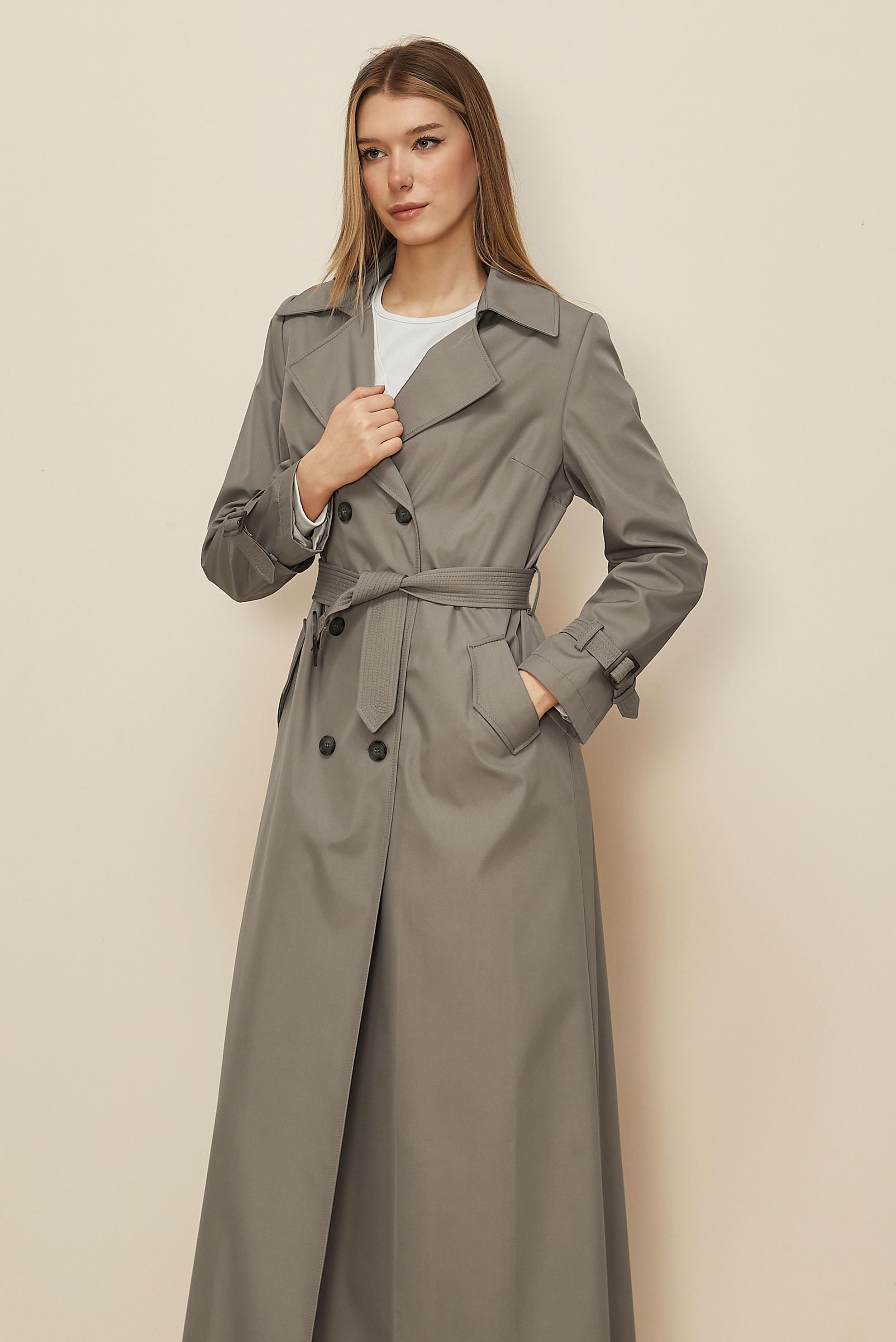 Hijab clothing BROWN BELTED TOPCOAT 10994